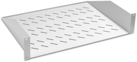 Tálca 2 ponton rögzíthető 19" rack szekrényhez, teherbírás 30Kg RAL7035 szürke Tálca 2 ponton rögzíthető 19" rack szekrényhez, teherbírás 30Kg RAL7035 szürke